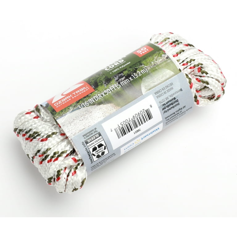 Ozark Trail 50 Foot Polyester Utility Cord/Rope, White Ozark Trail 50 Foot Polyester Utility Cord/Rope, White