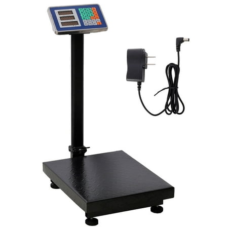 Heavy Duty 660lbs Weight Computing Digital Floor Scale Black Color Precision Accuracy with Tare and Price Calculator