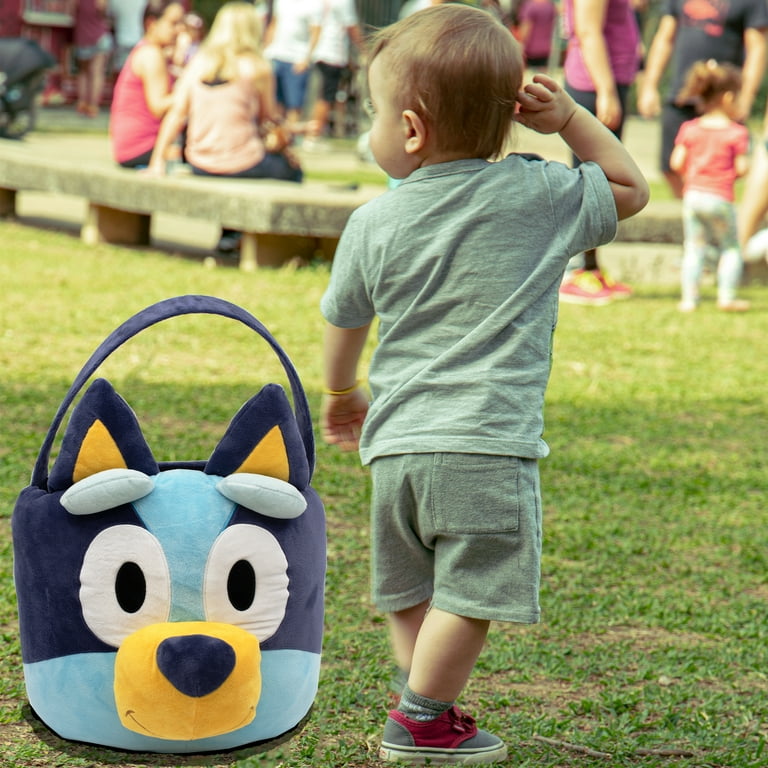 Bluey Jumbo Plush Easter Basket, 11 inches Tall, Blue, by Ruz