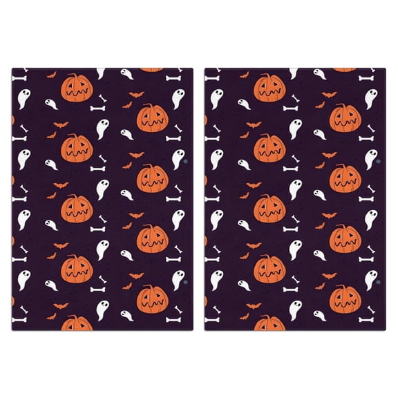2 Pcs Funny Kitchen Towels,Halloween Elements Pattern Microfiber Dish Towels,Kitchen Tea Towels,Kitchen Towel Set (18" X 26")