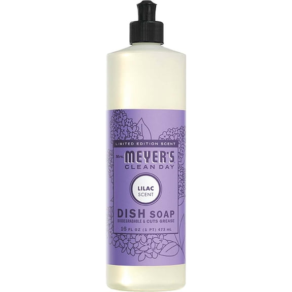 Mrs. Meyer's Clean Day Liquid Dish Soap, Lilac Scent, 16 Fl Oz Bottle