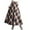 Khaki, variant on Womens Plaid Skirt Fall Long A-Line High Elastic Waisted Skirt Winter Vintage Woolen Tartan Skirts with Pockets
