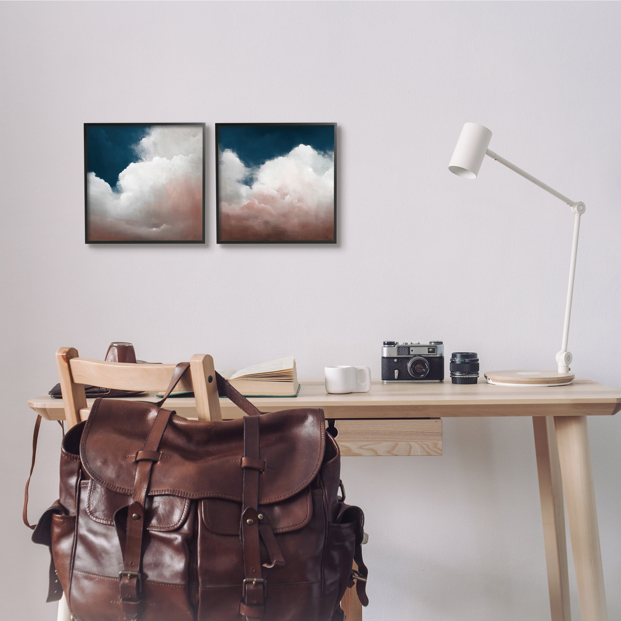 Stupell Indtries Flullfy Clouds Deep Blue Sky Landscape Stormy Day,17 x 17,Design by Haxton