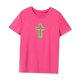 thumbnail image 3 of Camiseta para mujer, camiseta básica suave de verano para oficina, caminar, compras, senderismo, mujer Rosa Rosa, 3 of 7