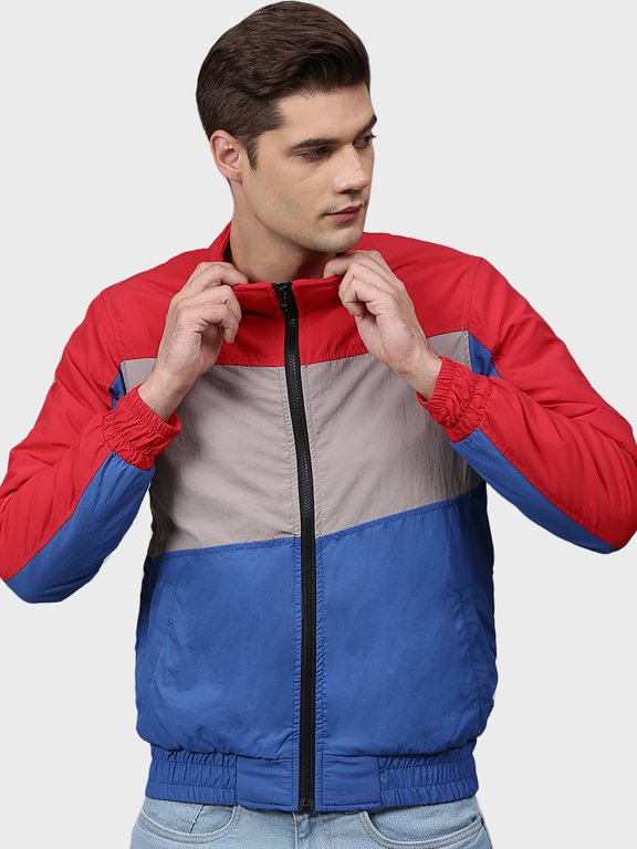 Men Colorblock Stylish Windcheater Casual & Bomber Jacket