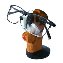 BNNG Creative Wood Hand Carved Eyeglass Holder Handmade Nose Stand for Office Desk Home Decor Gifts Cute Creative Animal Glasses Frame Wooden Animal Eyeglass Holder Display Stand