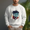 thumbnail image 6 of Men's 100% Cotton Crew Neck Pullover Sweatshirt - Vampire Head, 6 of 15