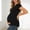 Black, variant on Women's Maternity T-Shirts, Pleated Casual Crew Neck Short Sleeve Pregnancy Summer Tops Black Size M