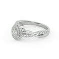 thumbnail image 3 of AFFY Twisted Teardrop Double Halo Engagement Ring for Women, 0.50 Carat (ctw) Pear Cut Lab Grown Diamond Ring In 10K Solid White Gold F-G, VS-SI Quality Ring Size-6.5, 3 of 6
