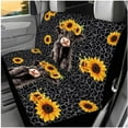 thumbnail image 3 of Yuyamidu Highland Cow Car Seat Cover Set Black Leopard Print Steering Wheel Cover Sunflower Seat Belt Covers Center Console Pad Headrest Covers Coasters Key Ring, 14 Piece, 3 of 7