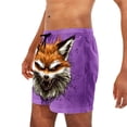 thumbnail image 5 of Hfnxid Big and Tall Men's Athletic Capris Cotton Linen Quick Dry Shorts Drawstring Workout Lounge Trouser Summer Travel Vacation Pants Purple XXXXL, 5 of 7