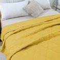 thumbnail image 5 of Lloopyting Cooling Blanket Quilts Queen Size Summer Blanket Bed Blanket Skin Friendly Plain Print Washed Cotton Bed Blanket Cool Comforter Hot Sleeping Summer Comforter Ventilated Yellow 200*230cm, 5 of 8