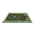 thumbnail image 2 of Ahgly Company Machine Washable Indoor Square Persian Turquoise Blue Traditional Area Rugs, 6' Square, 2 of 4