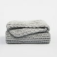 thumbnail image 4 of Comfort Canopy - Throw Blanket, Light Gray Chunky Soft Acrylic Hand-Knit, 4 of 10