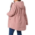 thumbnail image 4 of Agnes Orinda Women's Plus Size Coat Faux Lamb Fur Leather Button Down Long Sleeve Hoodie Jacket Outerwear with Pockets 1X Pink, 4 of 7