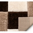thumbnail image 3 of Well Woven Ella Brown Geometric Boxes Thick Soft Plush 3D Textured Shag Area Rug 3x10 (2'7" x 9'10" Runner), 3 of 8