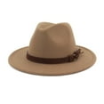thumbnail image 2 of WTXUE Fedora, Men & Women Retro Widehat with Belt Buckle Adjustable Outbacks Hats, Yellow, 2 of 2