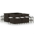 thumbnail image 1 of vidaXL 16 Piece Garden Bar Set with Cushions Poly Rattan Brown, 1 of 4