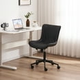 thumbnail image 4 of YOUNIKE Modern Office Chair with Wheels Adjustable Ergonomic Desk Task Chair in Mid-Back Black PU Design, 4 of 9
