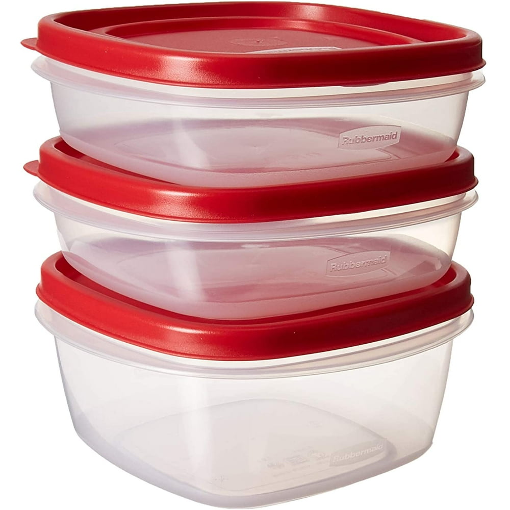 Rubbermaid Easy Find Lids Food Storage Containers, Red, 6Piece Value