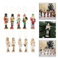 thumbnail image 5 of yotijay 5x Wooden s Nutcracker Christmas Ornaments Home Decor White Gold, 5 of 9