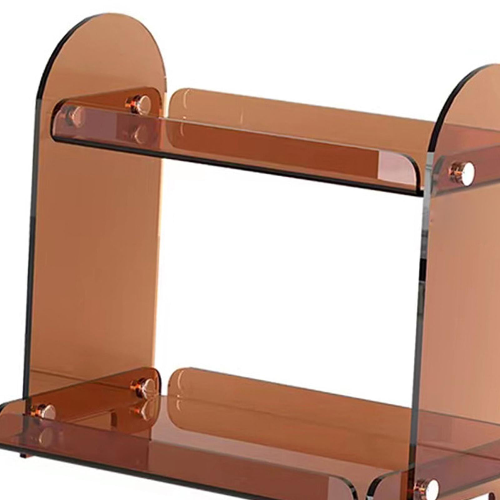 Fiocias Nordic Style Acrylic Bathroom Organizer Multifunctional Storage Vanity Organizer Brown