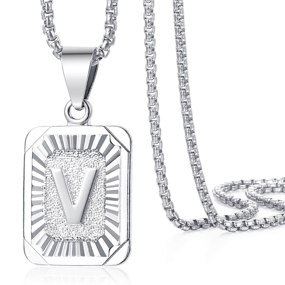 Hermah Silver Plated Initial Necklace 