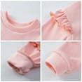 thumbnail image 4 of WOYY Toddler Girls Fleece Sweatshirt Solid Ruffle Crewneck Fall Winter Pullover Top, 4 of 8
