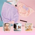 thumbnail image 6 of Unique Bargains 2pcs Hair Drying Towels Triangular Hair Towel Wrap for Women Bow Hair Drying Cap for Hair Pink Purple, 6 of 7