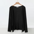 thumbnail image 2 of Womens Cardigans Women's Lightweight Summer Cardigan Long Sleeve Knit Soft Comfortable Loose Fit Casual Cover Up Outerwear Layer Solid Color V Neck Black M, 2 of 3