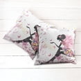 thumbnail image 2 of Ambesonne Fantasy Throw Pillow Cover 2 Pack, Butterfly Lady in Flowers, 16", Multicolor, 2 of 6