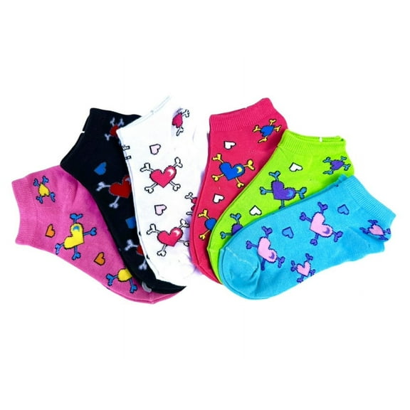 12pk ladies lowcut socks Hearts and Bones (size 6-8)