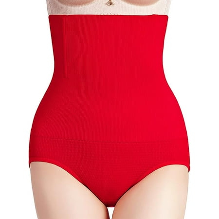 Shapewear for Women Tummy Control High Waisted Butt Lifte Thong Panty Body Shaper Brief Ladies Seamless Shaping Underwear Red XL-XXL