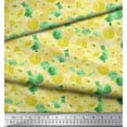 thumbnail image 3 of Soimoi Yellow Poly Georgette Fabric Flower Watercolor Print Fabric by The Yard 52 Inch Wide, 3 of 3