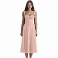 thumbnail image 3 of Robes Boho Corset Midi d'Été pour Femmes, Bretelles Spaghetti Décontractées, Robe à Lacets, Robe de Plage Fluide, Rose P, 3 of 7