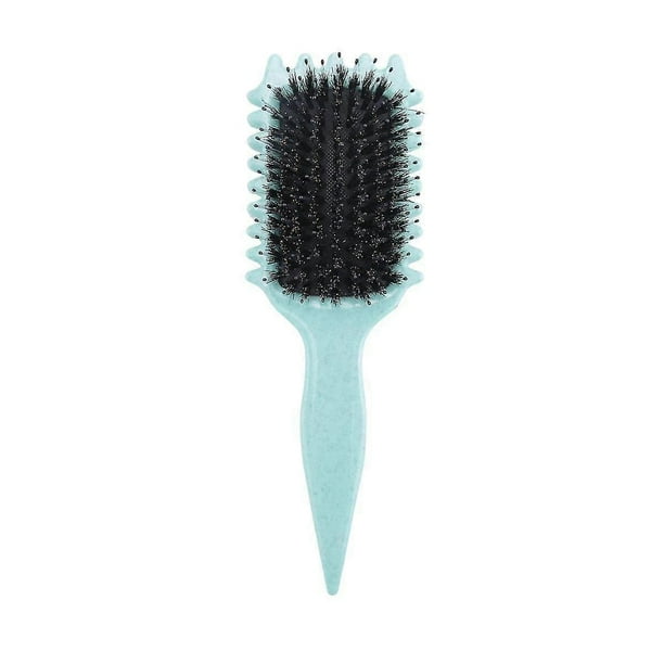 Boar Bristle Curly Hair Brush for Detangling Styling Brush Natural Curls Waves, Ergonomic Design for All Hair Types