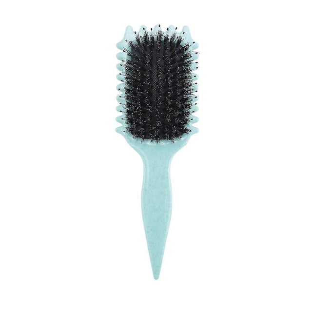 Boar Bristle Curly Hair Brush for Detangling Styling Brush Natural Curls Waves, Ergonomic Design for All Hair Types