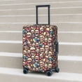 thumbnail image 2 of Lsque rock record music Skull Printed Luggage Cover, Travel Luggage Protector,Scratch and Dirt Resistant, Fits 18-32 Inch Luggage - Small, 2 of 9