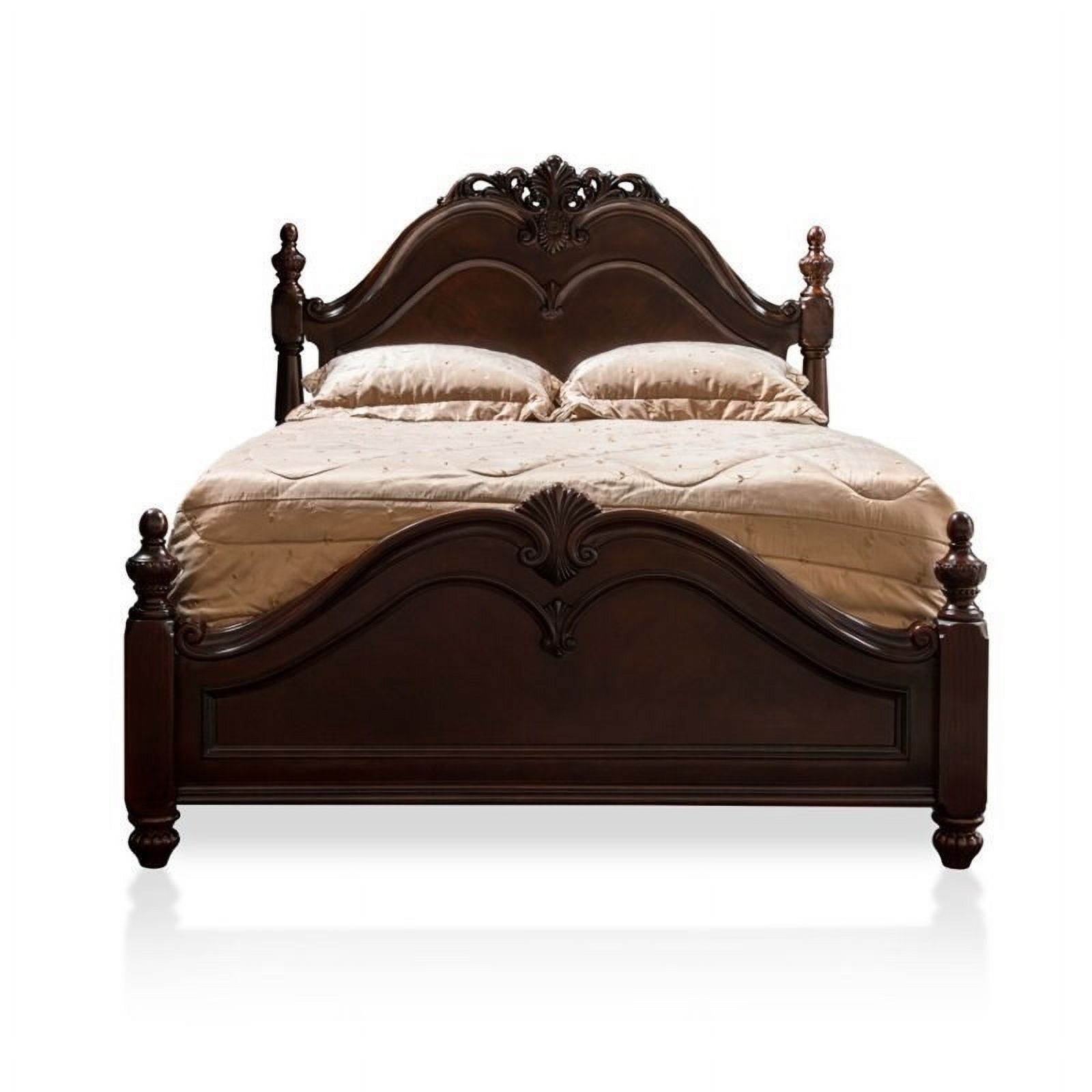 Ruben 2-Piece Cherry Wood Queen Poster Bed and 5-Drawer Chest Set - image 4 of 13
