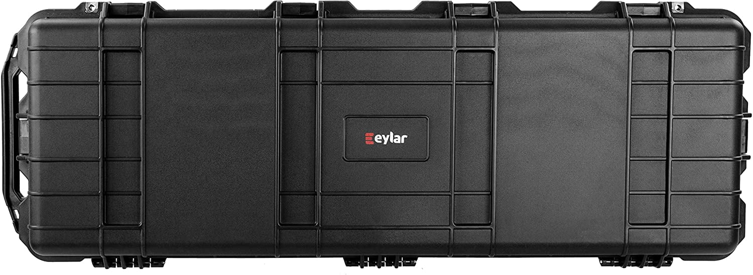 Eylar Extra Large 44in Waterproof Deep Heavy Transport Stacker Roller Rifle Hard Case w/Foam, Black
