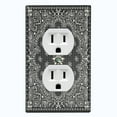 thumbnail image 1 of Metal Light Switch Plate Cover Black Floral Bandana Paisley Tile Pattern TIL046, 1 of 13