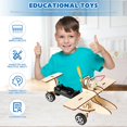 thumbnail image 2 of Kids DIY Assembly Electric Sliding Airplane Model  Student Experiment Toys  Wood DIY Assembly for Boys, 2 of 7