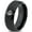 Black Bevel Tungsten, variant on Tungsten Crescent Moon Howling Wolf Forest Trees Engraved Band Ring 8mm Men Women Comfort Fit Black Beveled Edge Brushed Polished