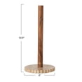 thumbnail image 2 of Bloomingville Acacia Wood Paper Towel Holder with Scalloped Travertine Base, Natural and Cream Color, 2 of 4