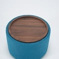 thumbnail image 4 of Homy Casa 2-Piece Round Ottoman Coffee Table Set with Wood Tray, Upholstered Accent Ottomans, 4 of 7