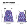thumbnail image 2 of Sikiie colorful Skull flower leaf Drawstring Backpack Drawstring Bags, Draw String Back Bag for Sports, Gym, Travel, Swimming, Beach-Small, 2 of 6