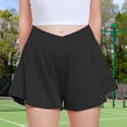thumbnail image 2 of Flowy Athletic Shorts, Audhol Ladies' Butterfly Shorts with Pocket Sports Shorts 2 in 1 Elegant Running Shorts Casual Shorts 2 in 1 Running Shorts for Women Black L, 2 of 5