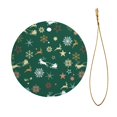 thumbnail image 5 of LNWH Merry Christmas Elements Pattern Christmas Ornament Keepsake Hanging Ornament, Home Decor Hanging Pendants Round Ceramic Ornament Xmas Tree Ornaments 2.9 Inch, 5 of 8