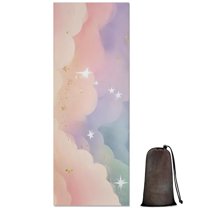 Soft Cloud Starry Scene Hot Yoga Mat Towel Non Slip for Hot Yoga - Quick-Drying Yoga Mat Cover with 4 Corner Pockets with Travel Bag - Hot Yoga Towel Non Slip Grip Moisture Wicking Sweat 70"x26"