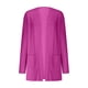 thumbnail image 5 of Chaquetas y abrigos casuales sin capucha de manga larga para mujer, blusa casual de manga larga de color liso con bolsillo, cárdigan, abrigo para mujer, 5 of 6